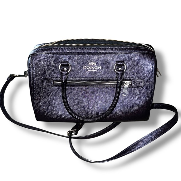 Coach Rowan Satchel Bag Navy Blue - Picture 2 of 15